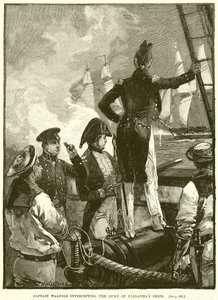 Capitão Walpole interceptando os navios do Duque de Saldanhas de English School
