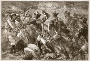 Capitão Yorke conduzindo a esperança desesperada em Masulipatam, ilustração da história ilustrada de Cassells da Índia por James Grant, bar. 1879 de English School