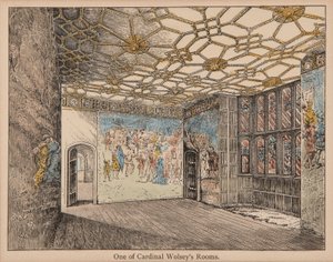 Quartos do Cardeal Wolsey (litografia colorida à mão) de English School