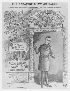 Caricatura de Joseph Chamberlain como Secretário Colonial, c.1900 de English School