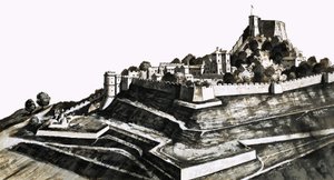 Castelo de Carisbrooke na Ilha de Wight de English School