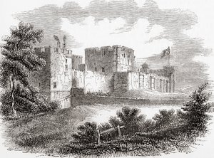 Castelo de Carlisle, Carlise, Cumbria, Inglaterra, visto aqui no século XIX, da Velha Inglaterra: Um Museu Pictórico, pub. 1847 de English School
