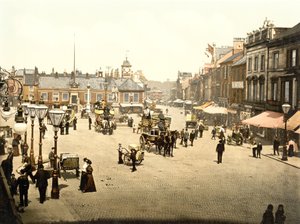 Carlisle Market Place (foto colorida à mão) de English School