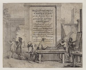 Carpinteiros, Benjamin e John Osgood, cartão de comércio de English School