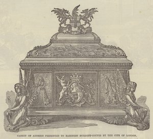 Caixão de Endereço apresentado à Baronesa Burdett-Coutts pela City de Londres (gravura) de English School