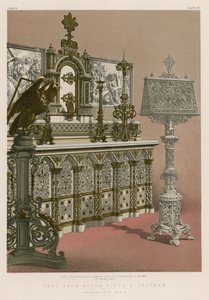Peça de altar de ferro fundido e atril por Barbezet and Co, Paris de English School