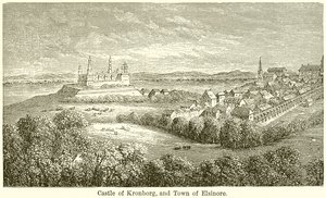 Castelo de Kronborg e a cidade de Elsinore de English School