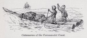 Catamarã da Costa de Coromandel (litho) de English School