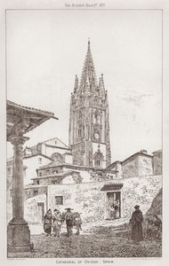 Catedral de Oviedo, Espanha (gravura) de English School