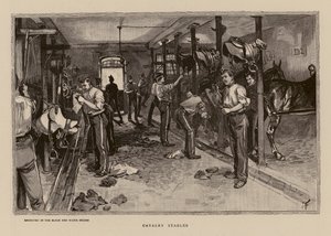 Estábulos da cavalaria, Aldershot (gravura) de English School