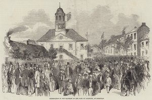 Celebração da Maioria do Conde de Dalkeith, em Sanquhar (gravura) de English School