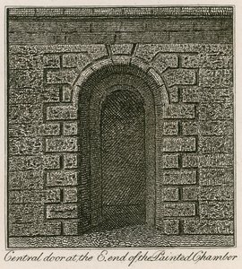 Porta central no extremo leste da câmara pintada de English School
