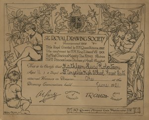 Certificado dado pela Royal Drawing Society de English School