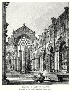 Capela, Palácio de Holyrood (gravura) de English School