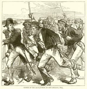 Carga dos Casacos Azuis em Nova Orleans, 1815 de English School