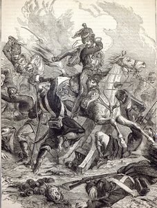 Carga da Brigada Ligeira, ilustração de &39;História Ilustrada de Cassell da Inglaterra&39; de English School