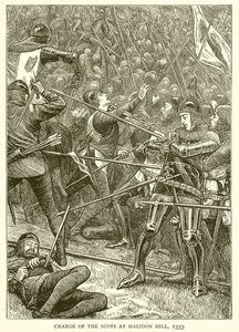 Carga dos escoceses em Halidon Hill, 1333 de English School