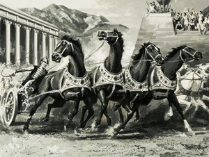 Corrida de carruagem na Roma antiga de English School