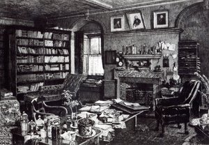 Charles Darwins estuda em Down House, 1882 de English School
