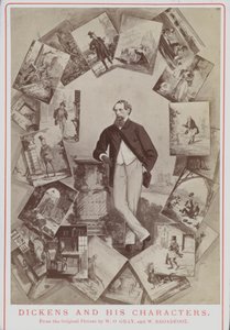 Charles Dickens e seus personagens, da foto original de WO Gray e W Broadfoot de English School