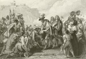 Charles II desembarque em Dover de English School
