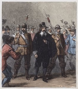 Carlos I, levado para a prisão (gravura colorida) de English School