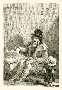 Charles Wood, um cego, com um órgão e um cachorro dançando
