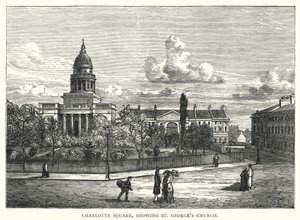 Praça Charlotte, mostrando a Igreja de São Jorge (gravura) de English School