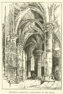 Catedral de Chartres, Ambulatório do Coro (gravura) de English School