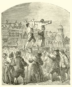 Chastising um quaker na cruz de Paul, Cheapside, no tempo de Oliver Cromwell de English School