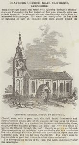 Igreja Chatburn, perto de Clitheroe, Lancashire (gravura) de English School