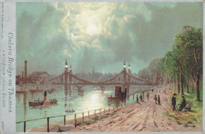 Chelsea Bridge no rio Tamisa de English School