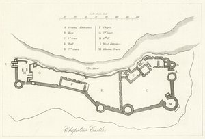 Castelo de Chepstow (gravura) de English School