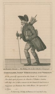 Chevalier John Theodora De Verdion, The Walking Bookseller e professor de línguas de English School