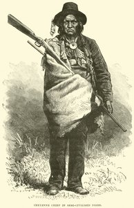Cheyenne Chief em vestido semi-civilizado de English School