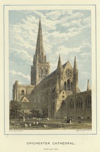 Chichester, catedral, sul, leste, vista de English School