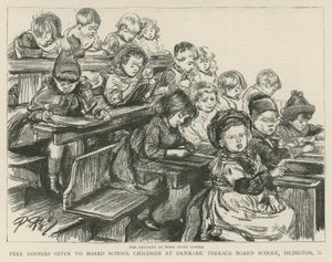Crianças no trabalho depois do jantar de English School