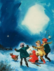 Crianças na neve de English School