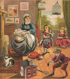 Crianças, com, mãe de English School