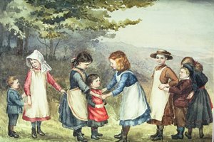 Jogos Infantis, c.1880 (wc no papel) de English School