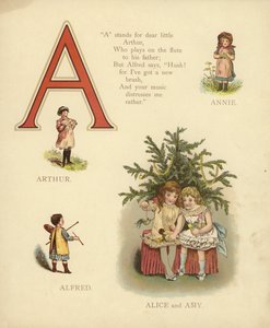 Nomes de crianças: Annie, Arthur, Alfred, Alice, Amy (cor litho) de English School