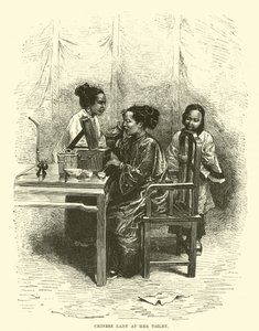 Senhora chinesa em seu banheiro de English School