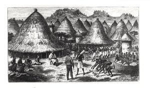 Chitapangwa recebendo o Dr. Livingstone (litho) de English School