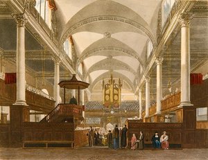 Christ Church, Newgate Street, c.1810 (cor litho) de English School