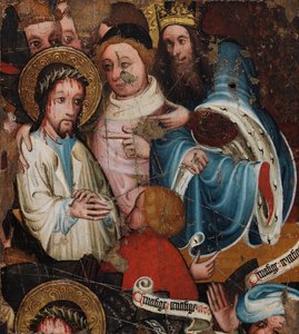 Cristo antes de Pilatos, c.1400-25 (tempera e folha de ouro no painel)