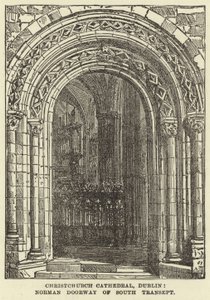Catedral christchurch, dublin, normando, entrada, de, sul, transept de English School