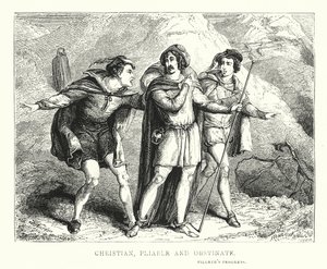 Christian, Pliable und Obstinate (Gravur) von English School