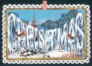 Natal fraseio no gelo, cartão de Natal de English School