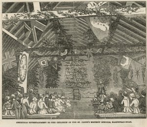Entretenimento de Natal para as crianças das escolas distritais de St. Jamess de English School