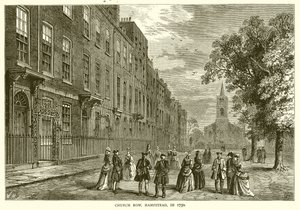 Church Row, Hampstead, em 1750 de English School
